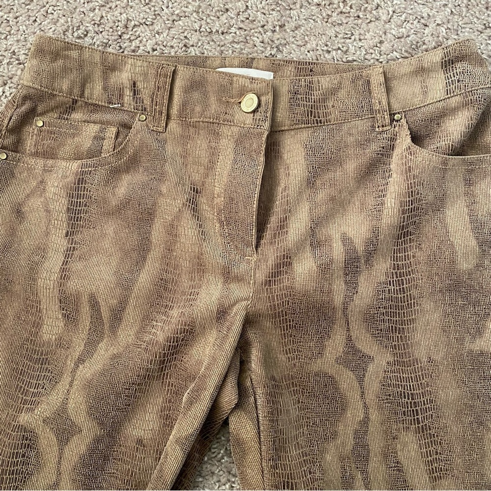 CHICO’s Brown Python Corduroy Pants 0 - Picture 4 of 6